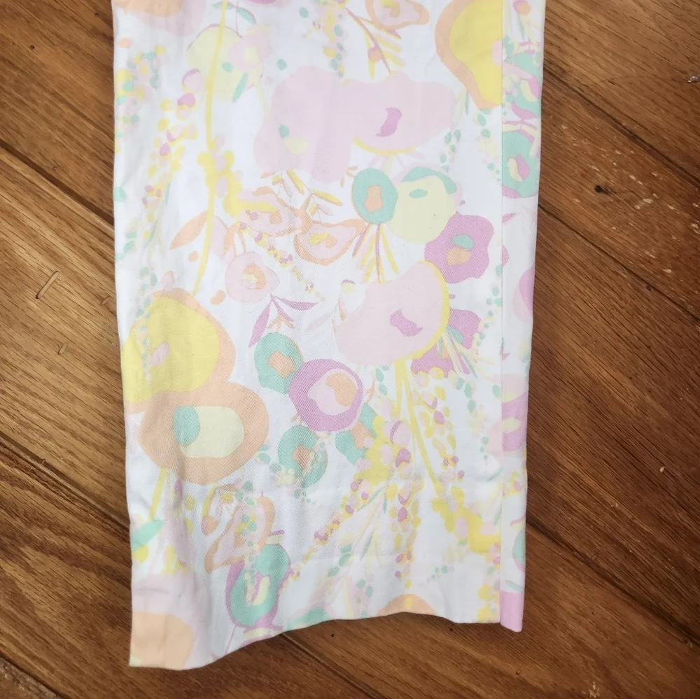 Talbots the perfect crop pastel floral print pants size 31 waist